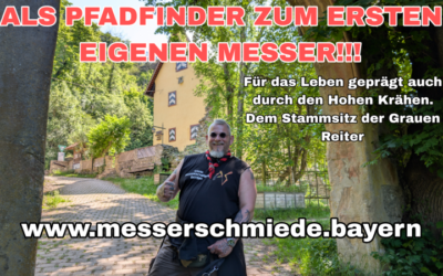 Fahrtenmesser für Pfadfinder. Handgeschmiedete Messer durch Pfadfinderprägung
